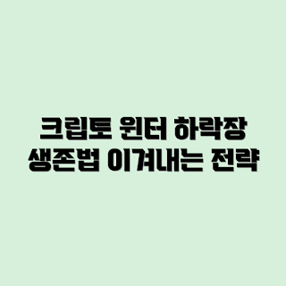 크립토 윈터, 하락장 전략, 암호화폐 생존, 시장 하락, 투자 전략