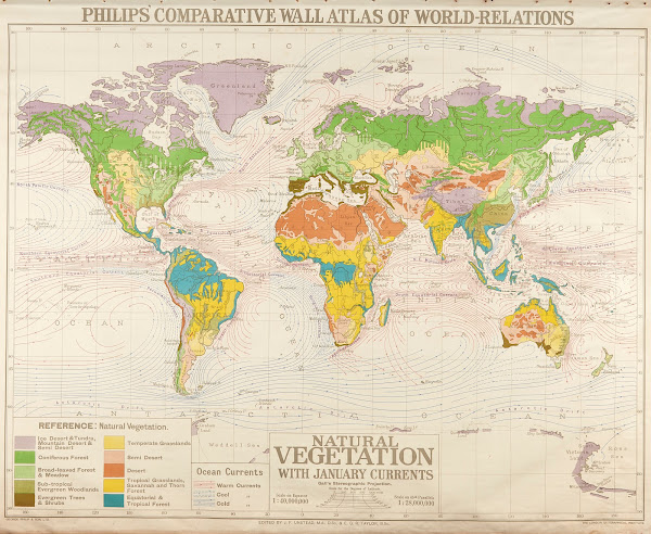 World Relations  Natural Vegetation with January currents 1916