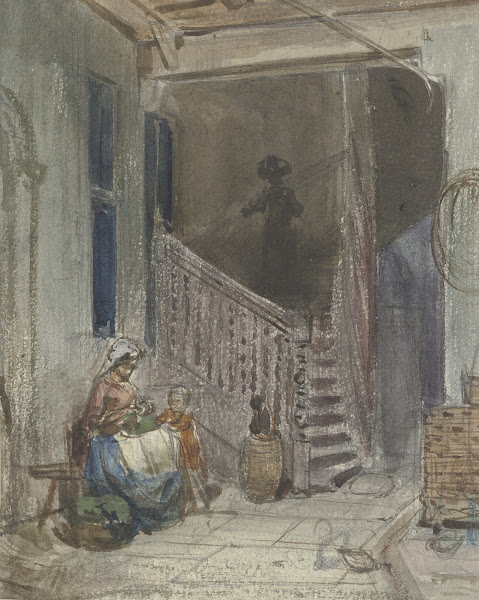 Yard with staircase