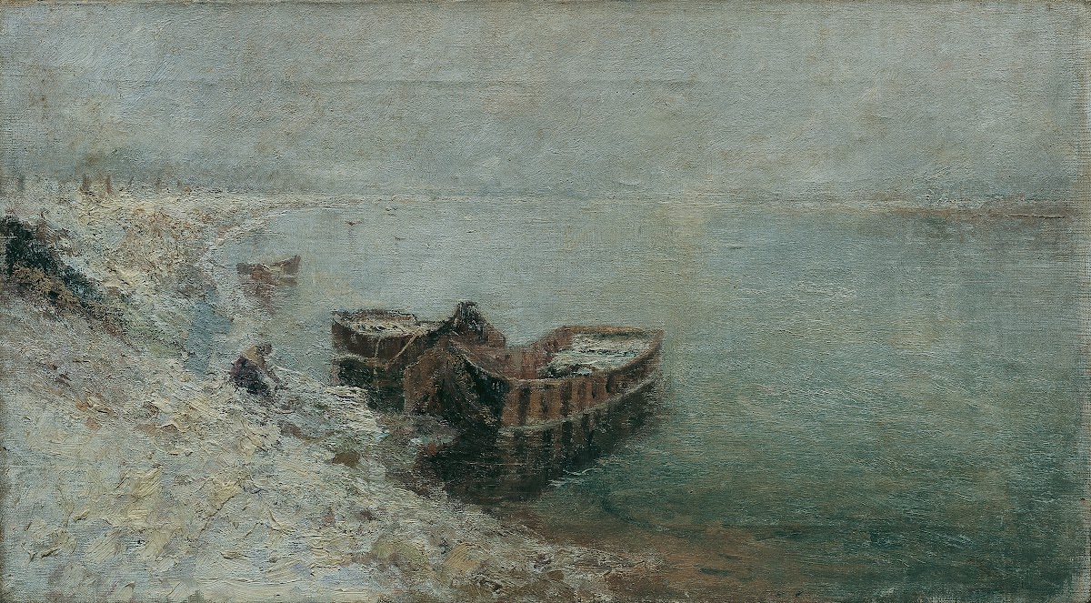 Fischerboote am Donauufer 1890