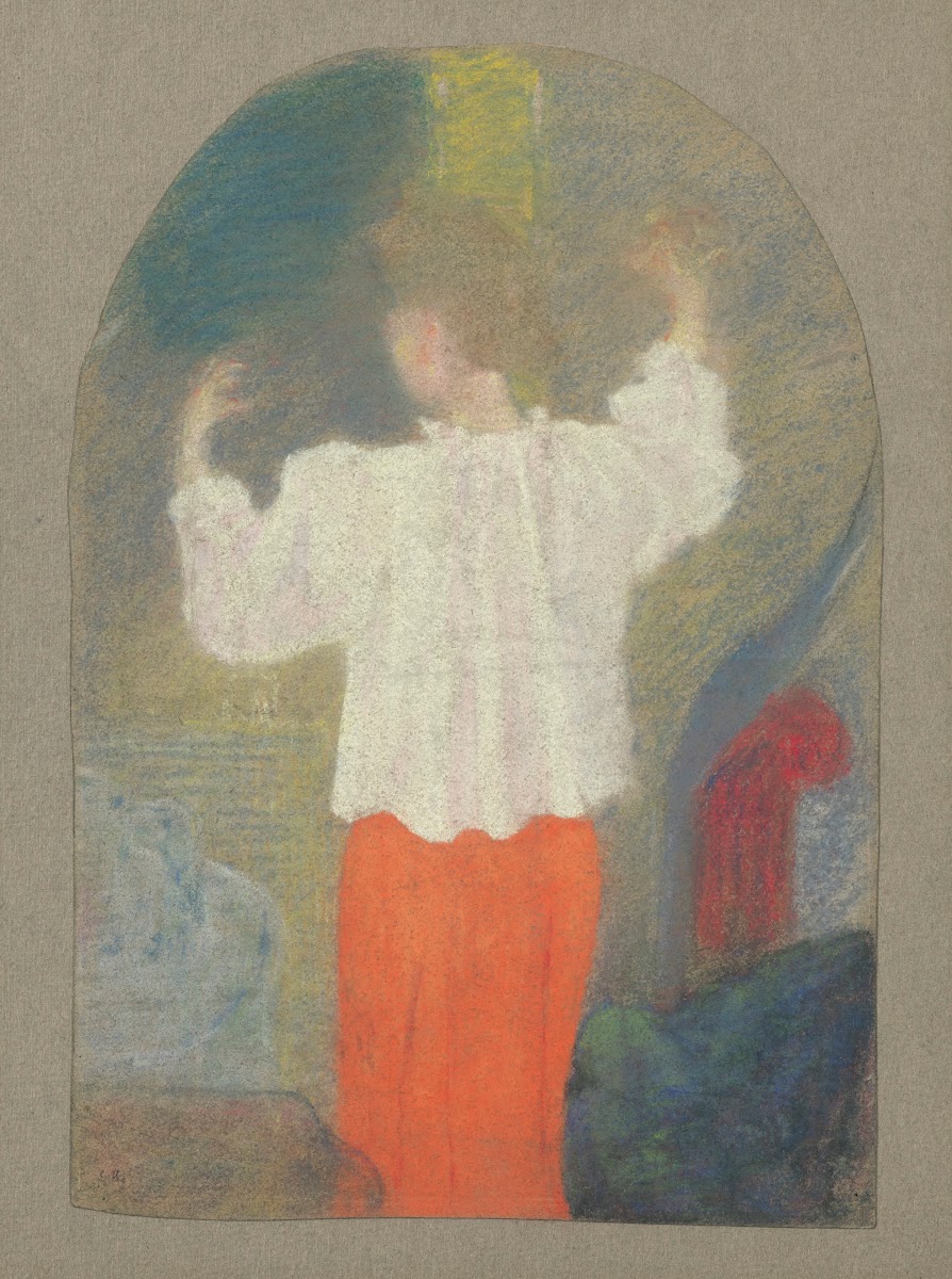 Marie en caraco à sa toilette 1891 92