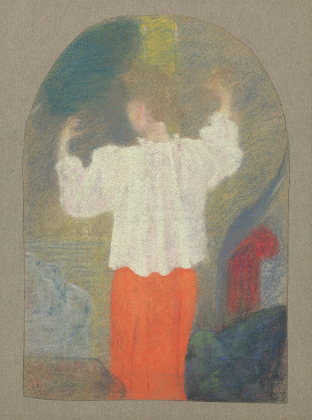 Marie en caraco à sa toilette 1891 92