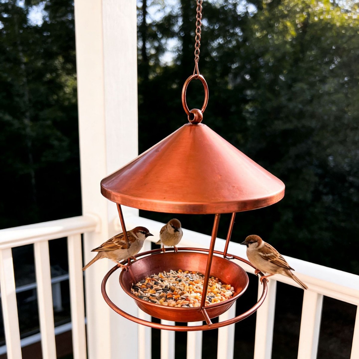 Hängende Vogelfutterstation aus Eisen, Ring-Design
