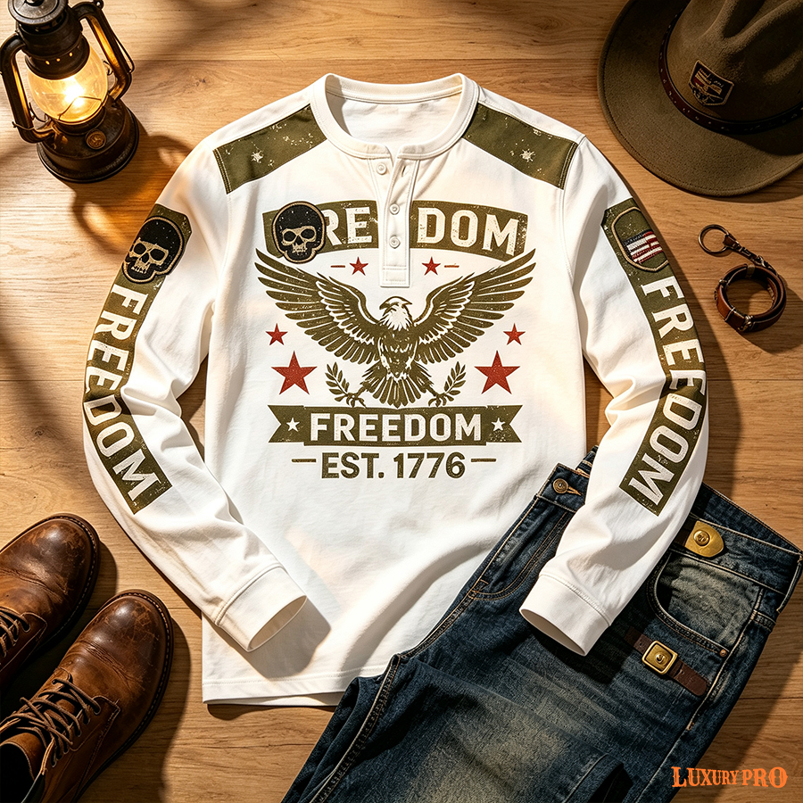 AOP TOL Three Button Long Sleeve