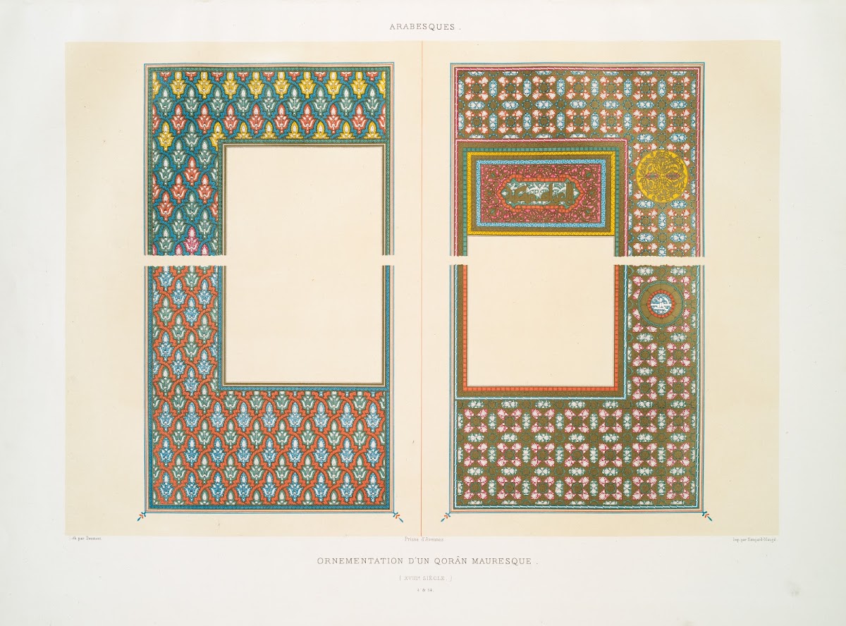 Arabesques ornementation dun Qorân mauresque XVIIIe siècle 4  14 1877