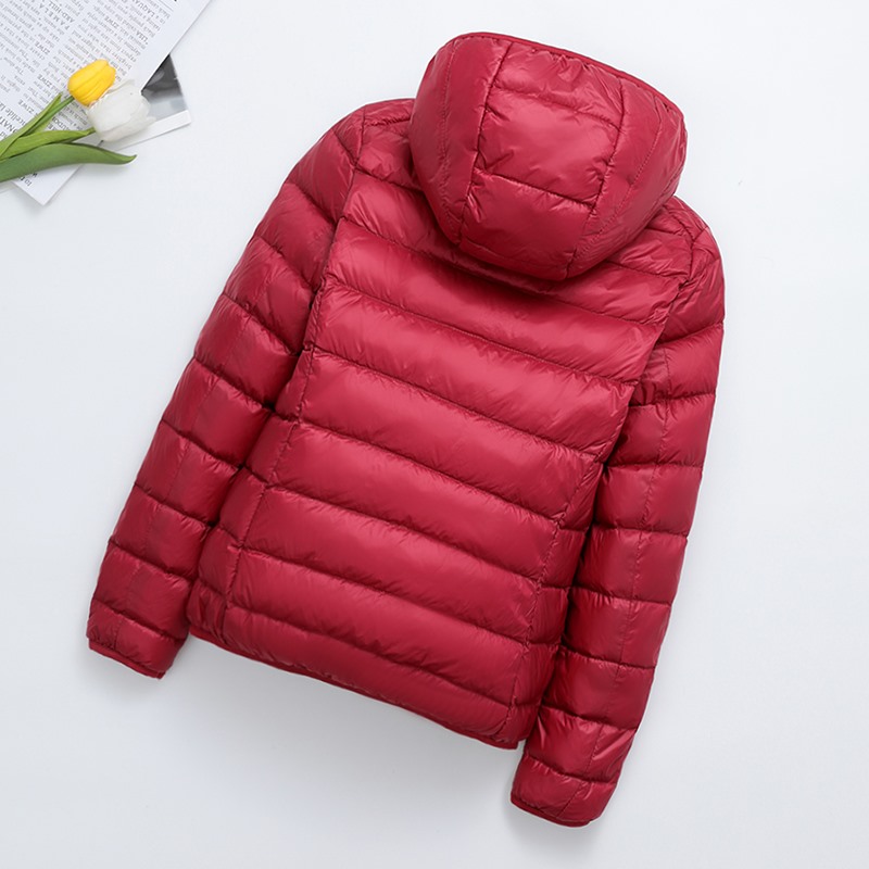Lightweight Women's Quilted Jacket, Short, with Hood