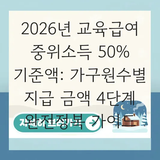 2026년 교육급여 중위소득 50% 기준액: 가구원수별 교육활동지원비 지급 금액 및 시기 대표 이미지