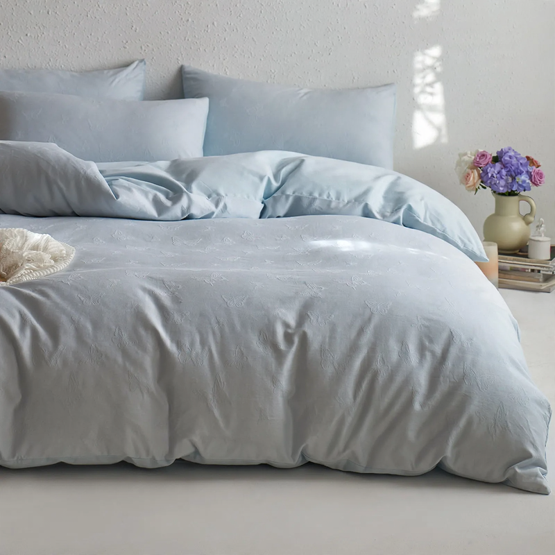 Cotton Bedding Set, 4 pieces, Butterfly motif