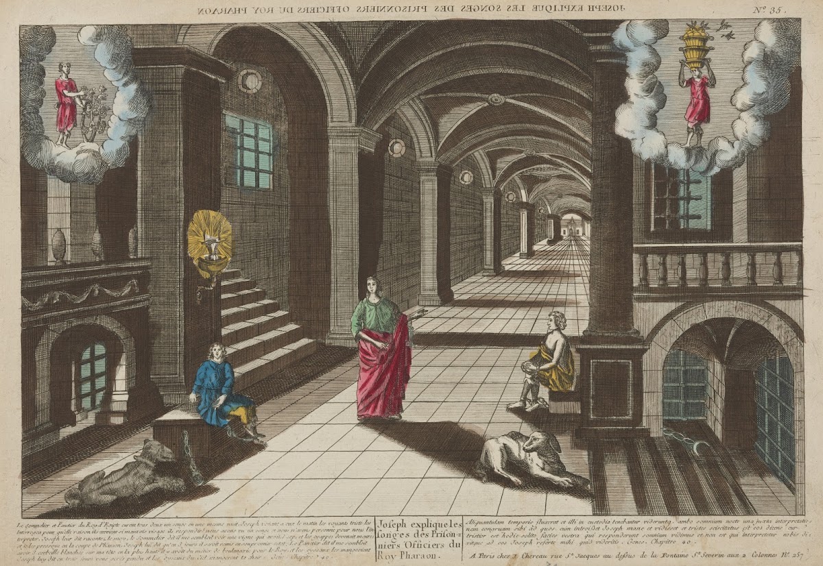 Joseph Explains the Dreams of the Imprisoned Officers of the King Pharoah 1750