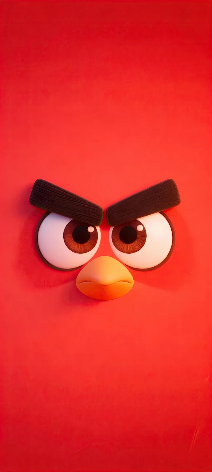 Red From Angry Birds - Minimalist Digital Art 2K iPhone Wallpaper (2000x4444)