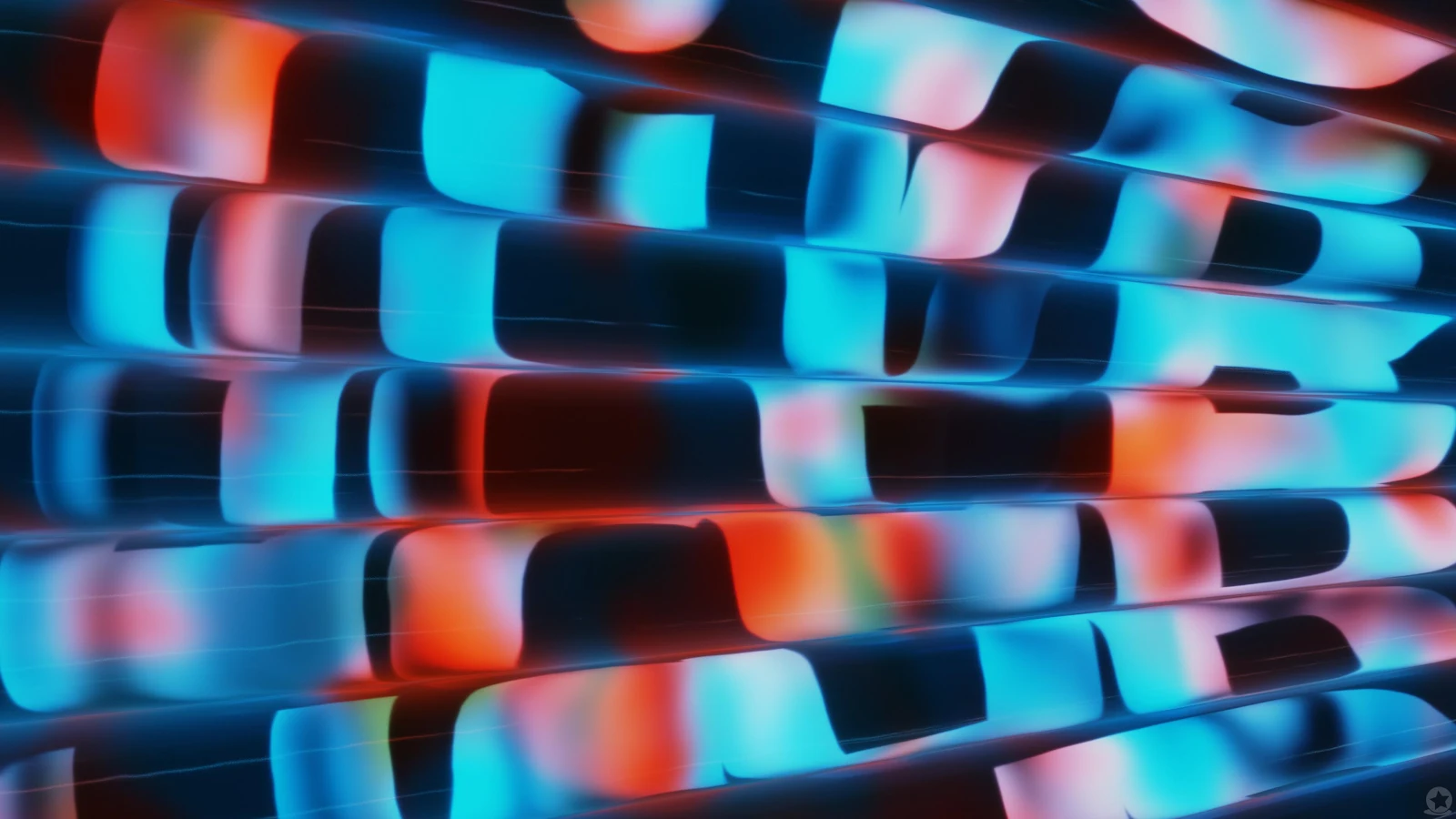 Abstract Glowing Blue Red Tiles - Abstract Digital Art 4K Wallpaper (3840x2160)