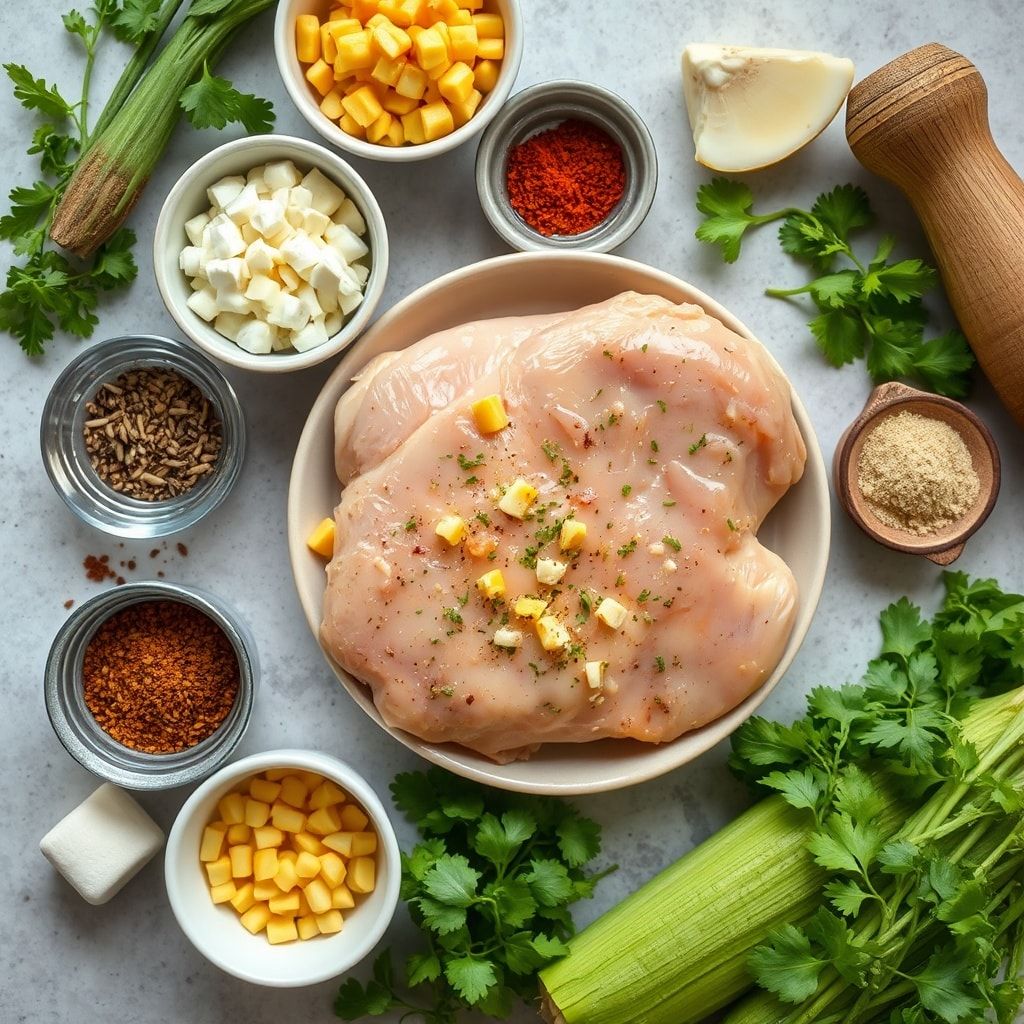 Ingredients for Slow Cooker Street Corn Chicken Recipe for Easy Dinner (Dump & Go!)