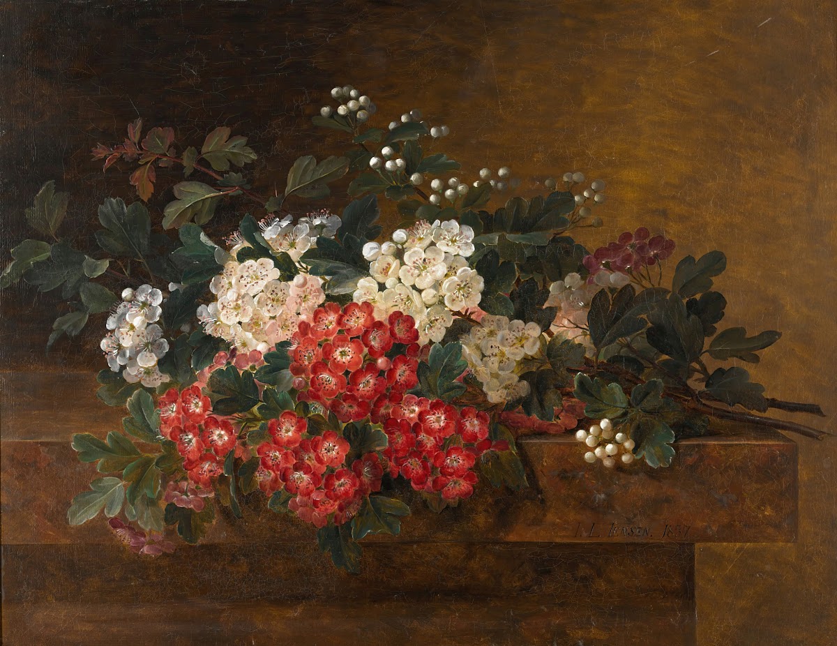 Still Life with Hawthorn Blossom 1837