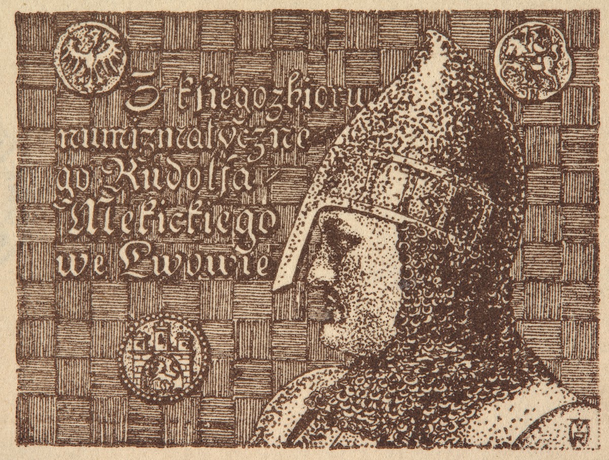 Autoekslibris portretowy Rudolfa Mękickiego 18871942 wersja mniejsza 1911
