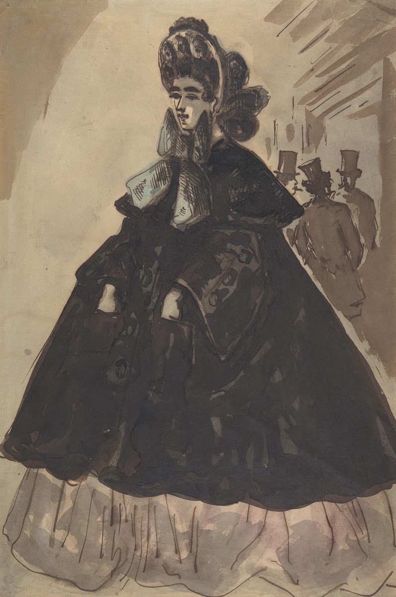 A Lady in a Bonnet and Coat 19th century