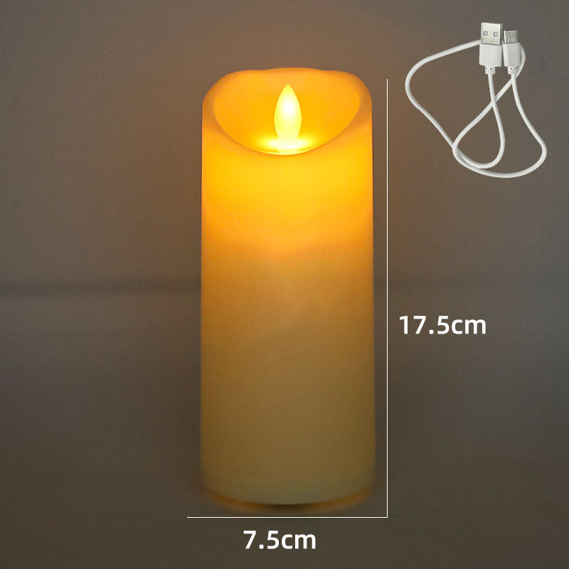 Wiederaufladbare LED-Echtwachs-Optik Kerze