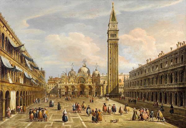 Piazza San Marco looking east towards the Basilica Venice
