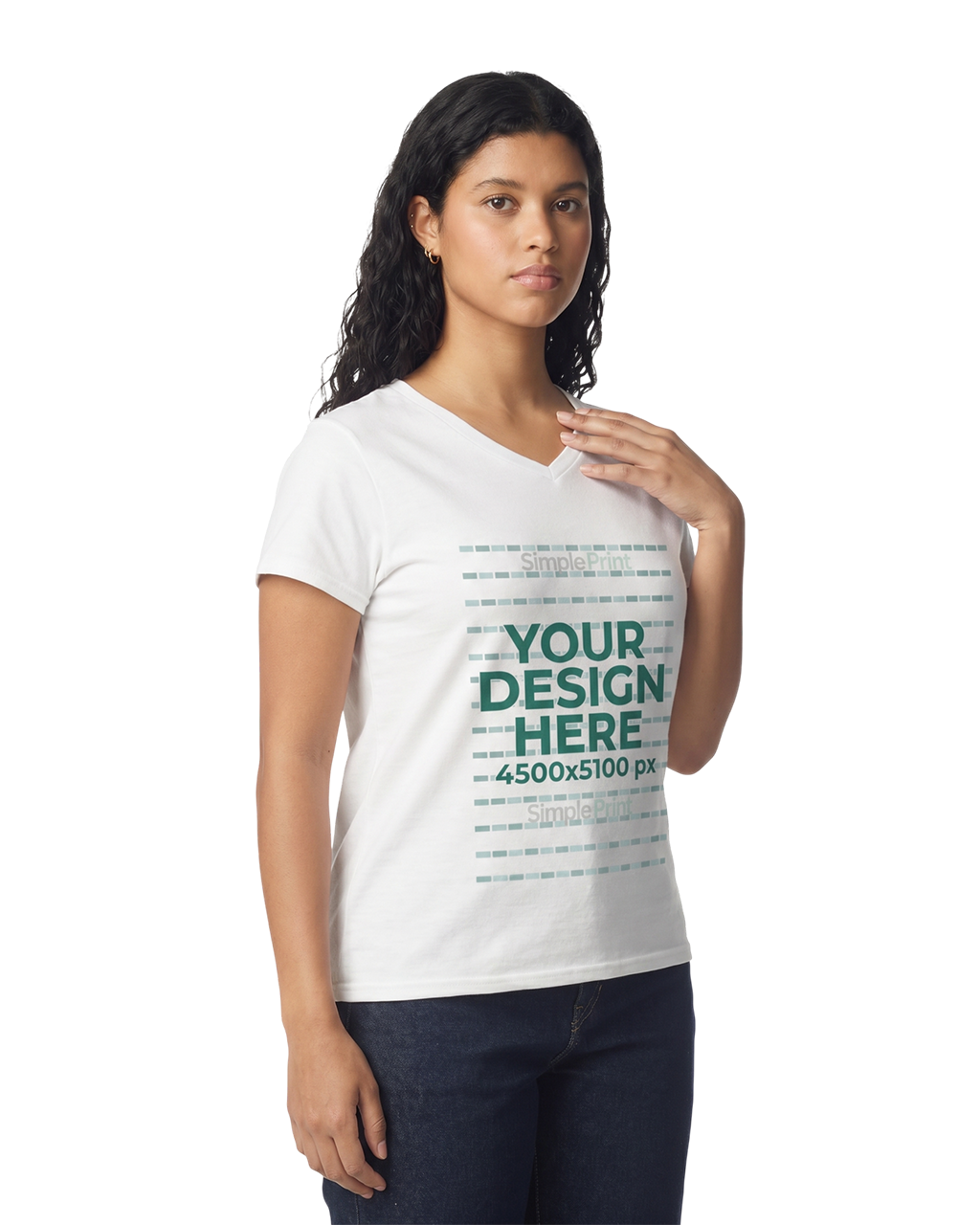 Gildan 5V00L (US) - Ladies' Heavy Cotton V-Neck T-Shirt (DTF)