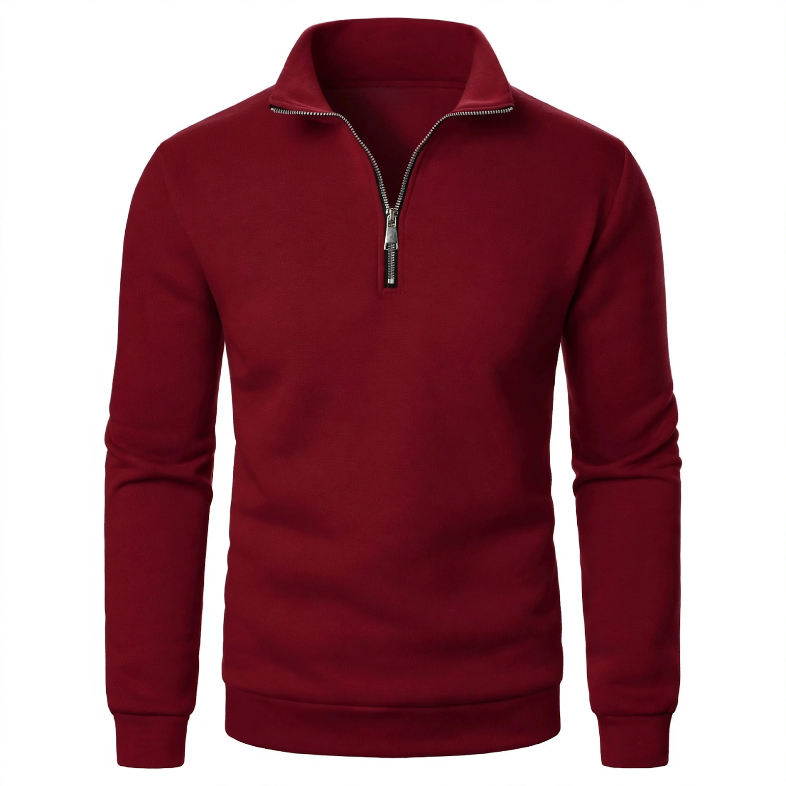 Men's sweatshirt with stand-up collar and zipper
