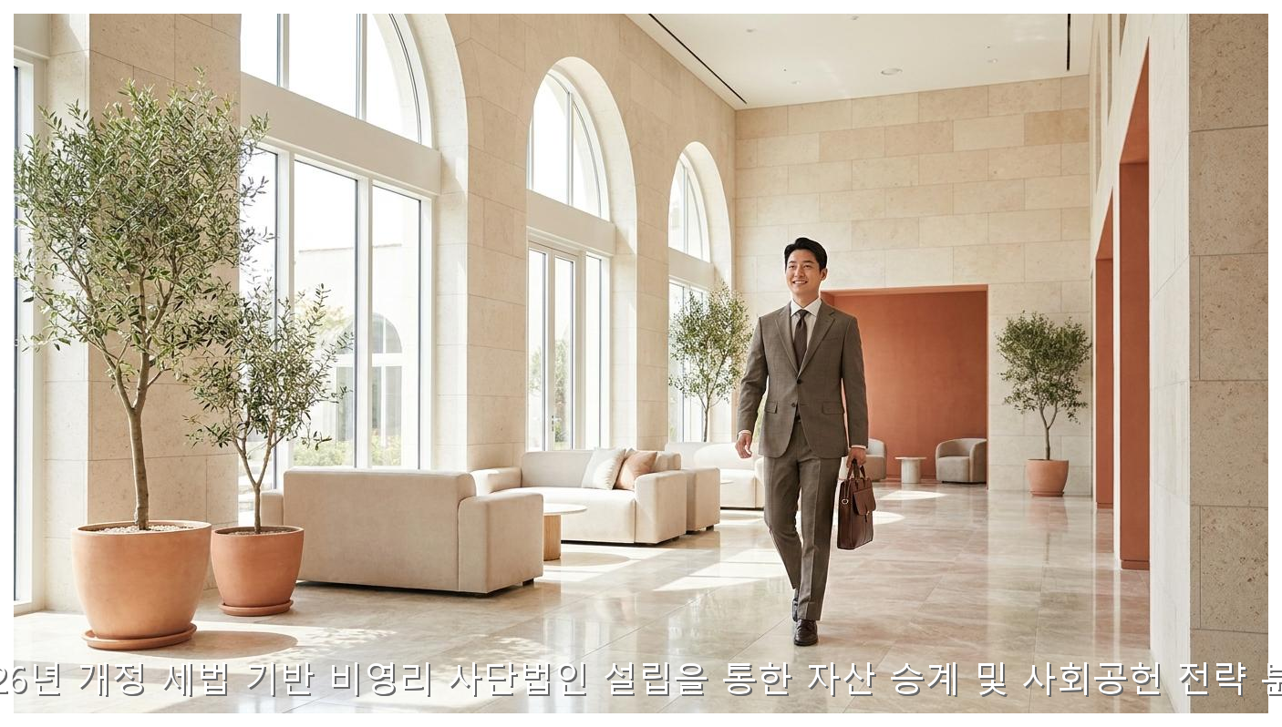 2026년 개정 세법 기반 비영리 사단법인 설립을 통한 자산 승계 및 사회공헌 전략 분석 핵심 안내 및 분석 인포그래픽 (4)