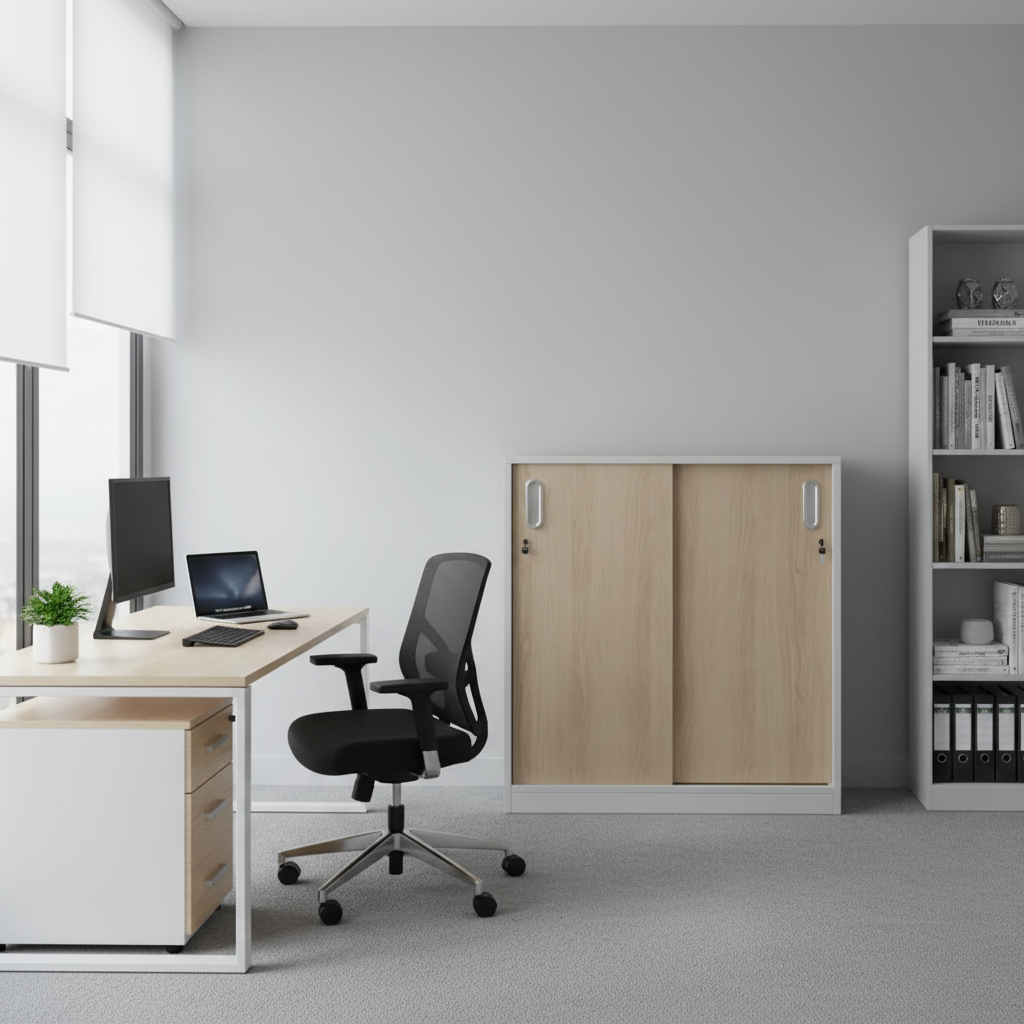 RADAR Color Two-Door (Low Height) Sliding Storage Cabinet