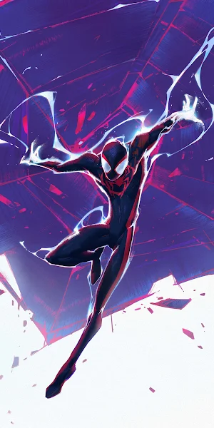 Miles, Morales, Spiderman, Into the Spider-Verse 4K iPhone Wallpaper Background