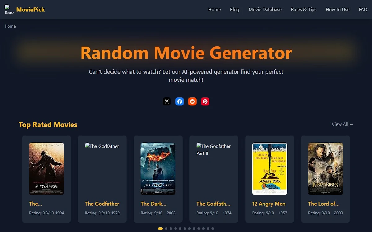 Captura de Random Movie Generator