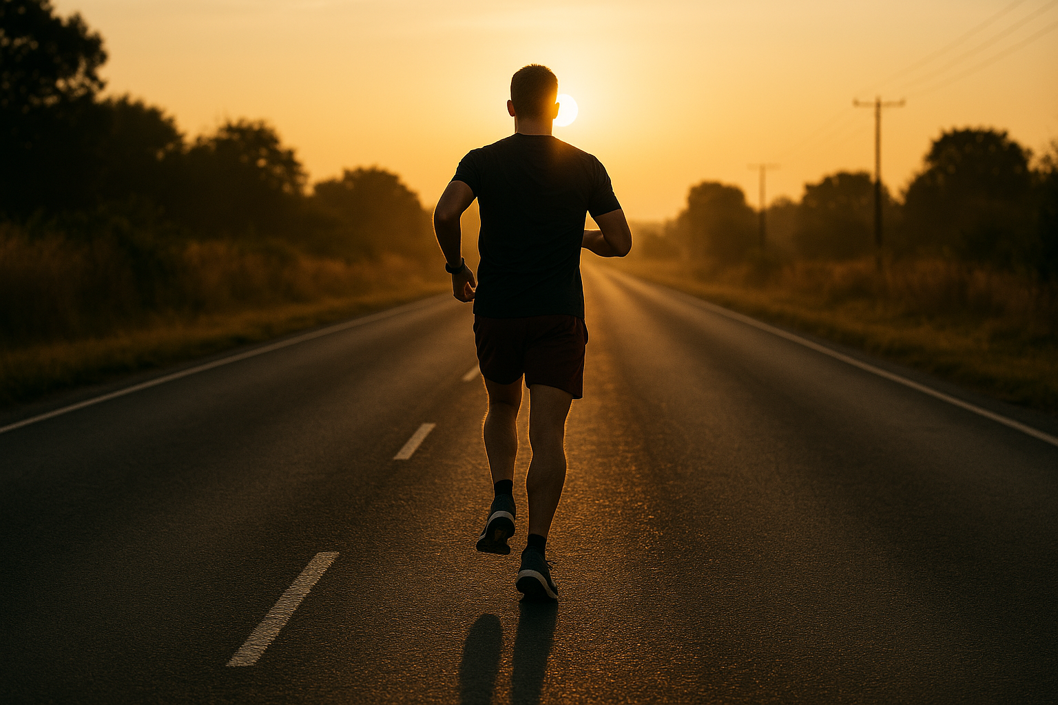 Corredor saliendo temprano con luz suave
