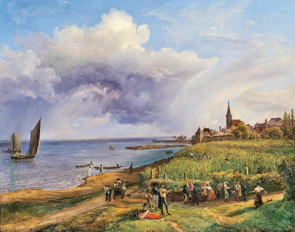 Harvest near Rust on Lake Neusiedl 1838
