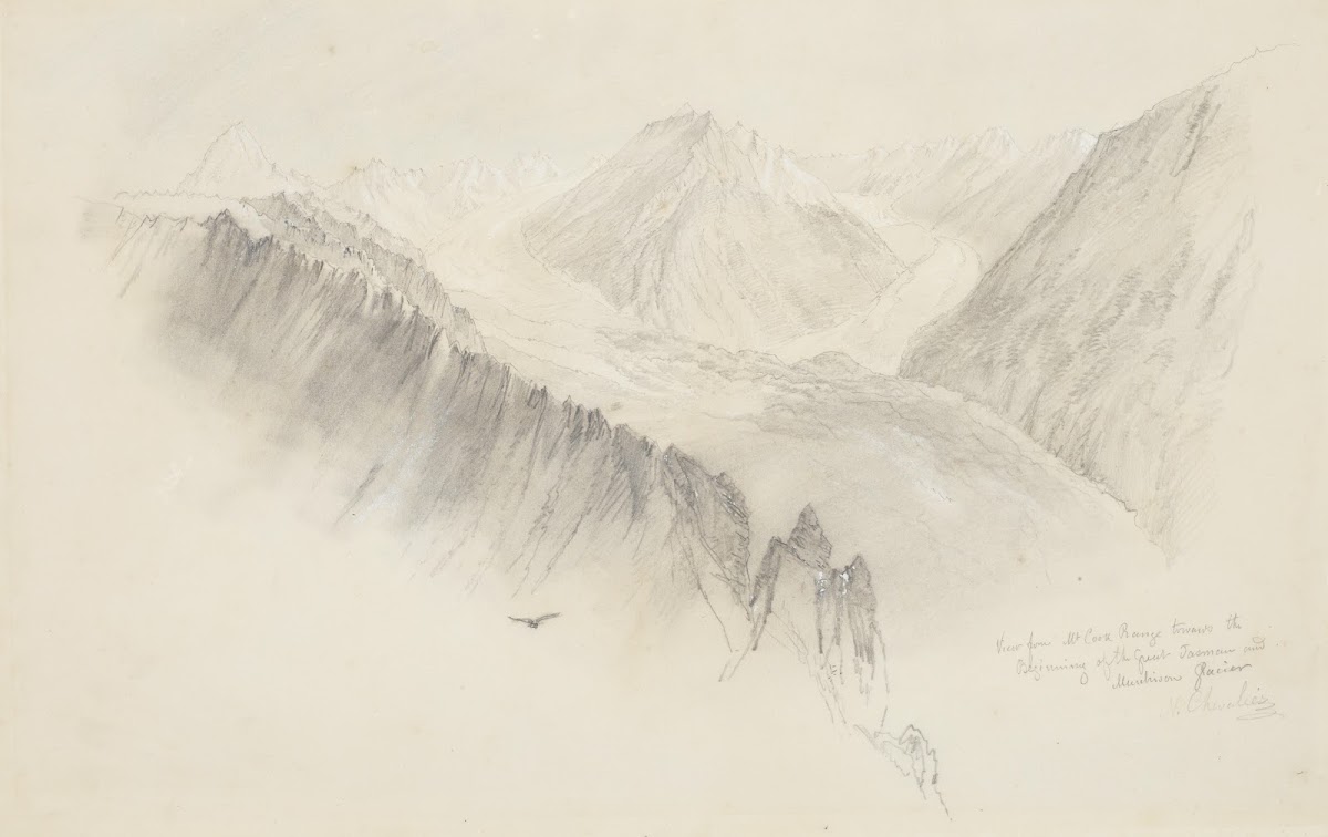 View from the Mt Cook Range 1866