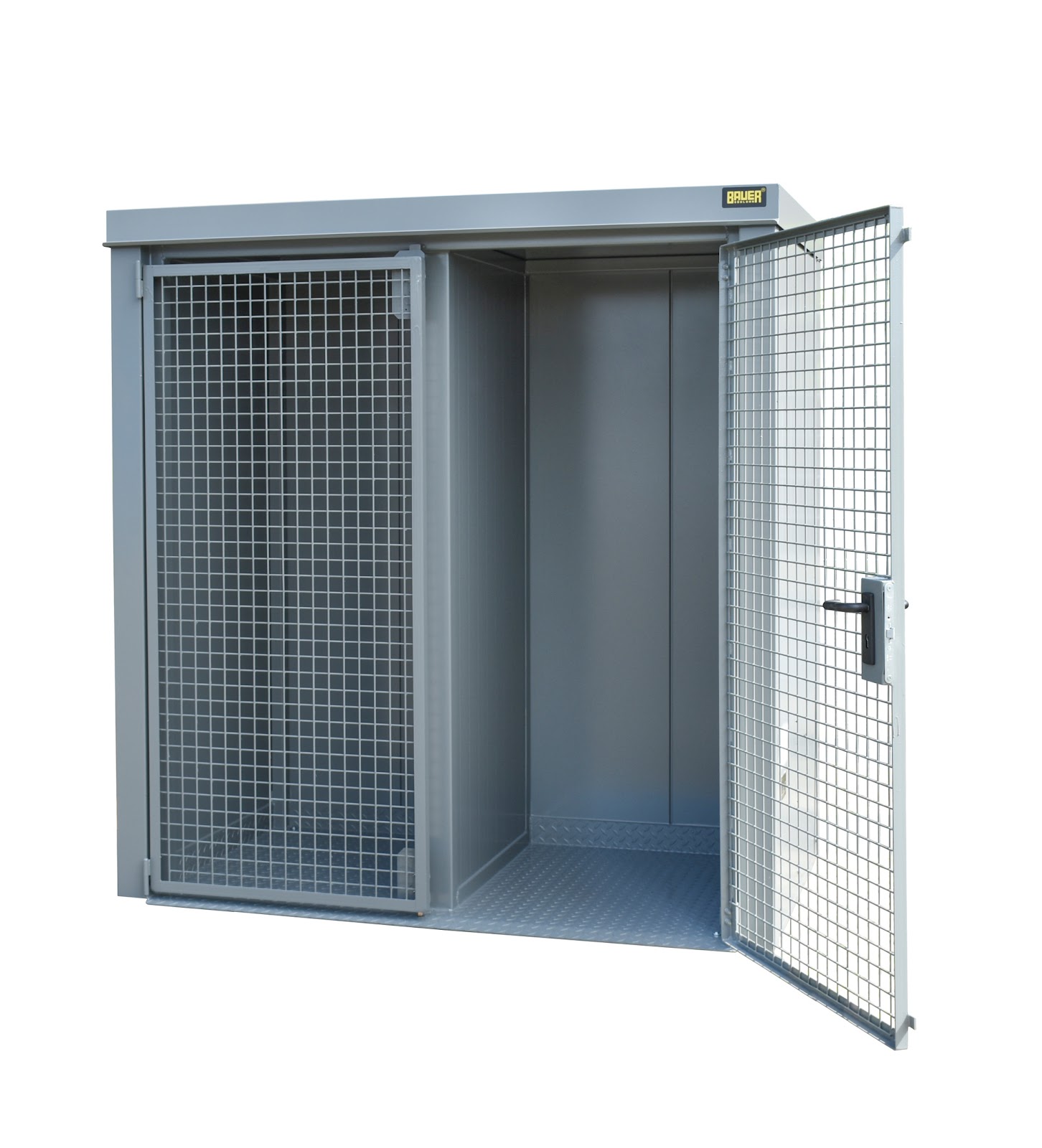 Gasflessen-container GFC-B/W M1, gelakt, Muisgrijs