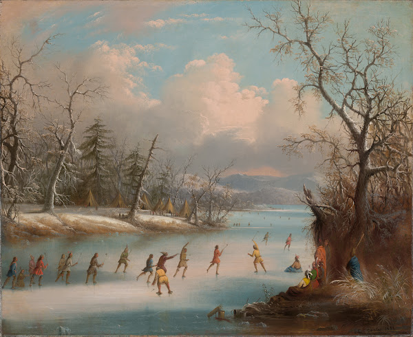 Indians Playing Lacrosse on theIce 1859