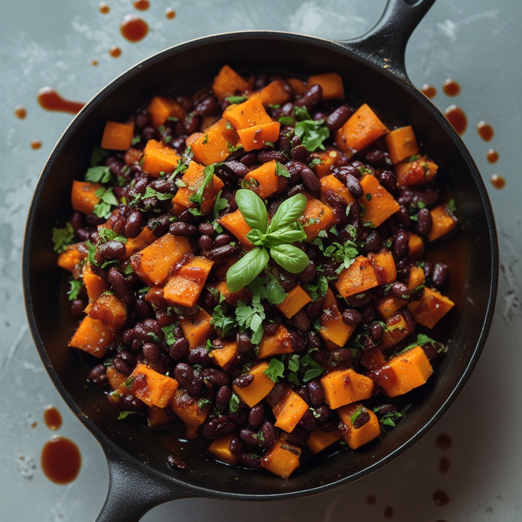 Final Spicy Chipotle Sweet Potato & Black Bean Skillet