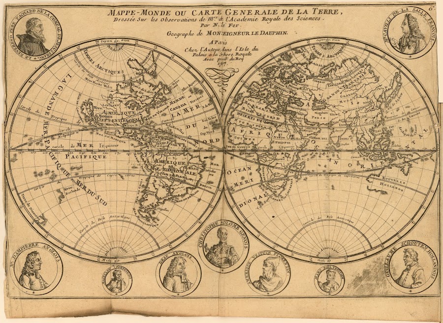 1717_Mappe-Monde ou Carte Generale de la Terre Dressé sur les Observations de Mrs. de l'Academie Royale des Sciences Par N. de Fer