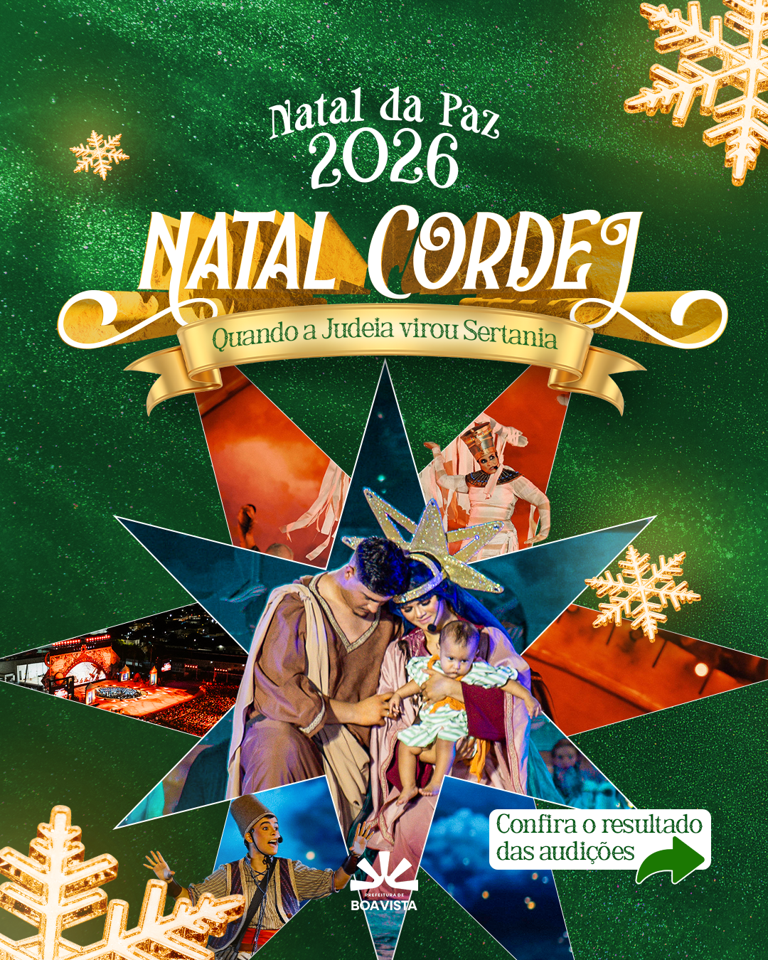 Candidatos durante apresentação de dança nas seletivas do espetáculo Natal da Paz 2026 em Boa Vista
