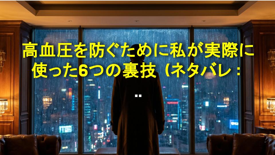 高血圧を防ぐために私が実際に使った6つの裏技（ネタバレ：効果あり！）