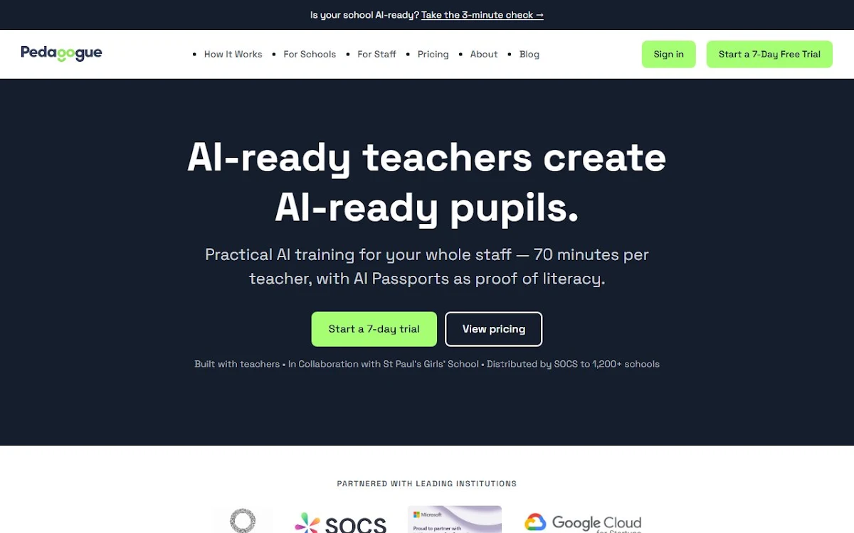 Captura de Pedagogue AI