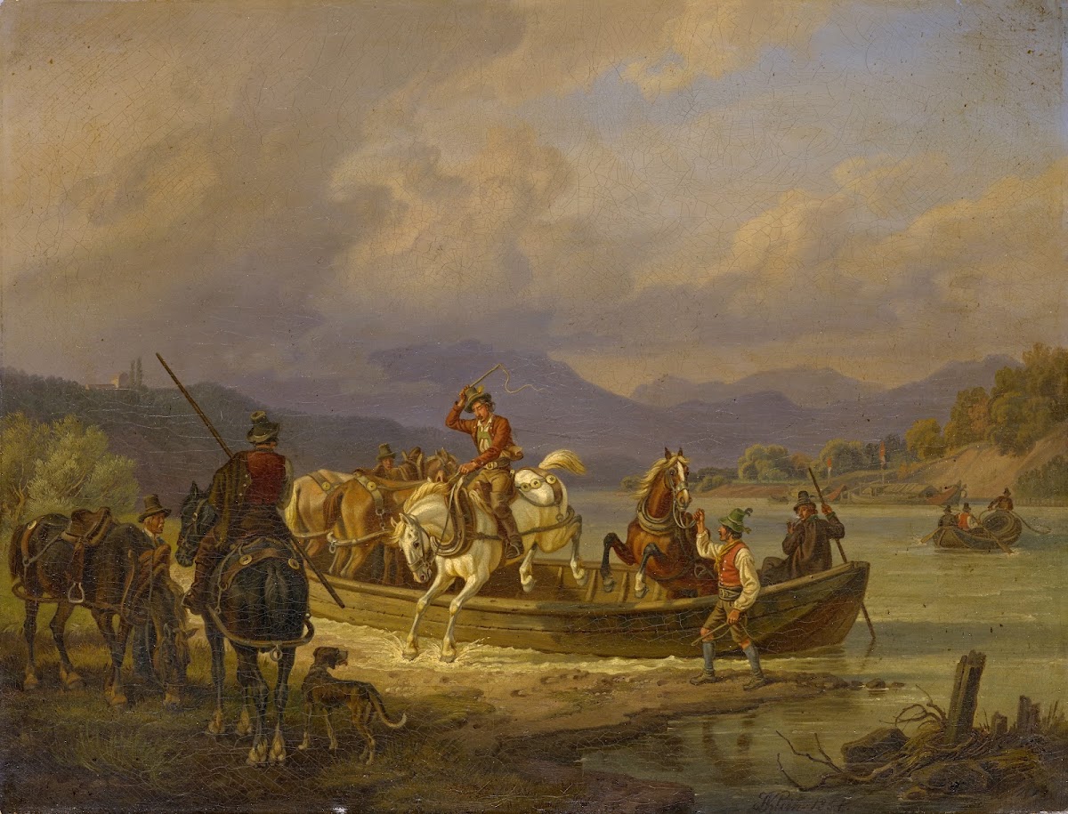 Riders Disembarking a Ship 1851
