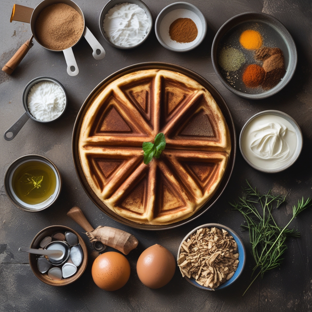 Ingredients for Cinnamon Roll Waffles with Cream Cheese Glaze Recipe