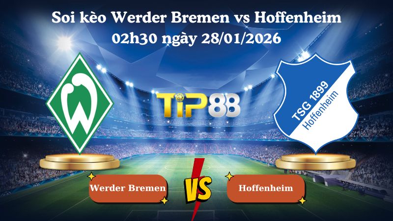 soi kèo Werder Bremen vs Hoffenheim 02h30 ngày 28/01/2026
