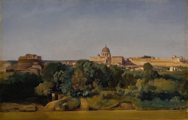 Rome a view of Saint Peters and the Castel SantAngelo