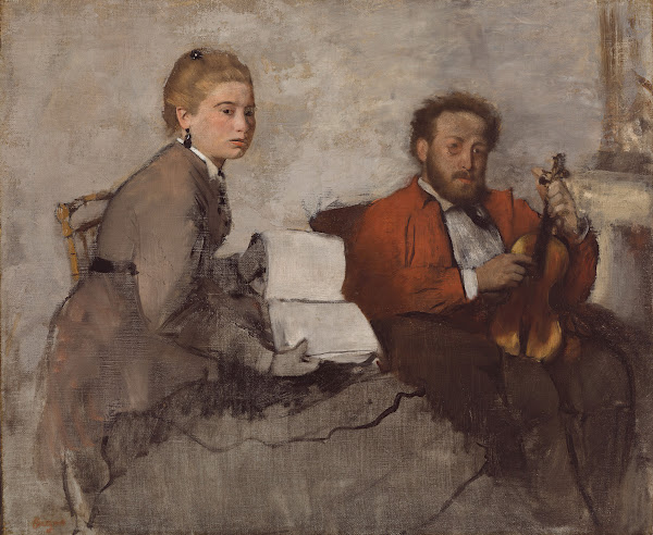 Violinist and Young Woman ca 1871