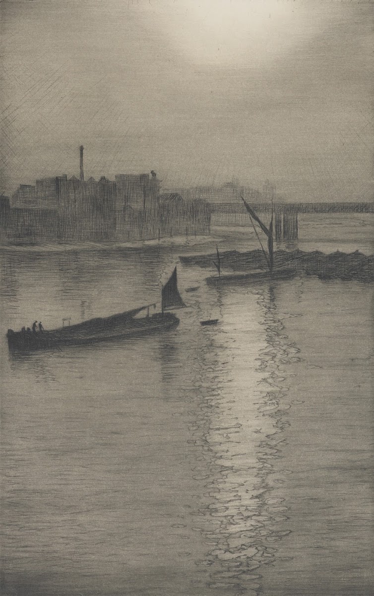 From Waterloo BridgeSun bursting through fog c 1924 27