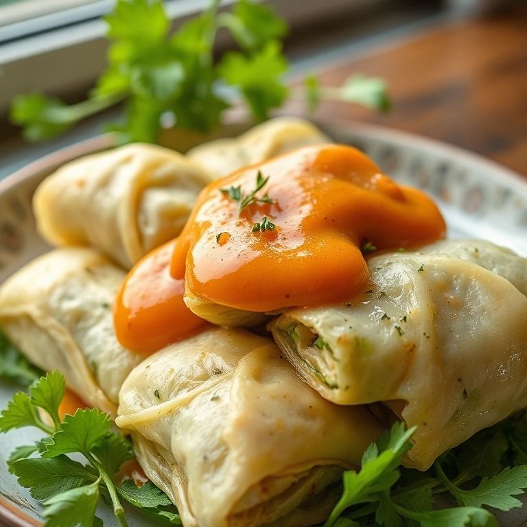 Vegan Cabbage Rolls with Ginger Sauce Recipe – Easy Homemade Dinner