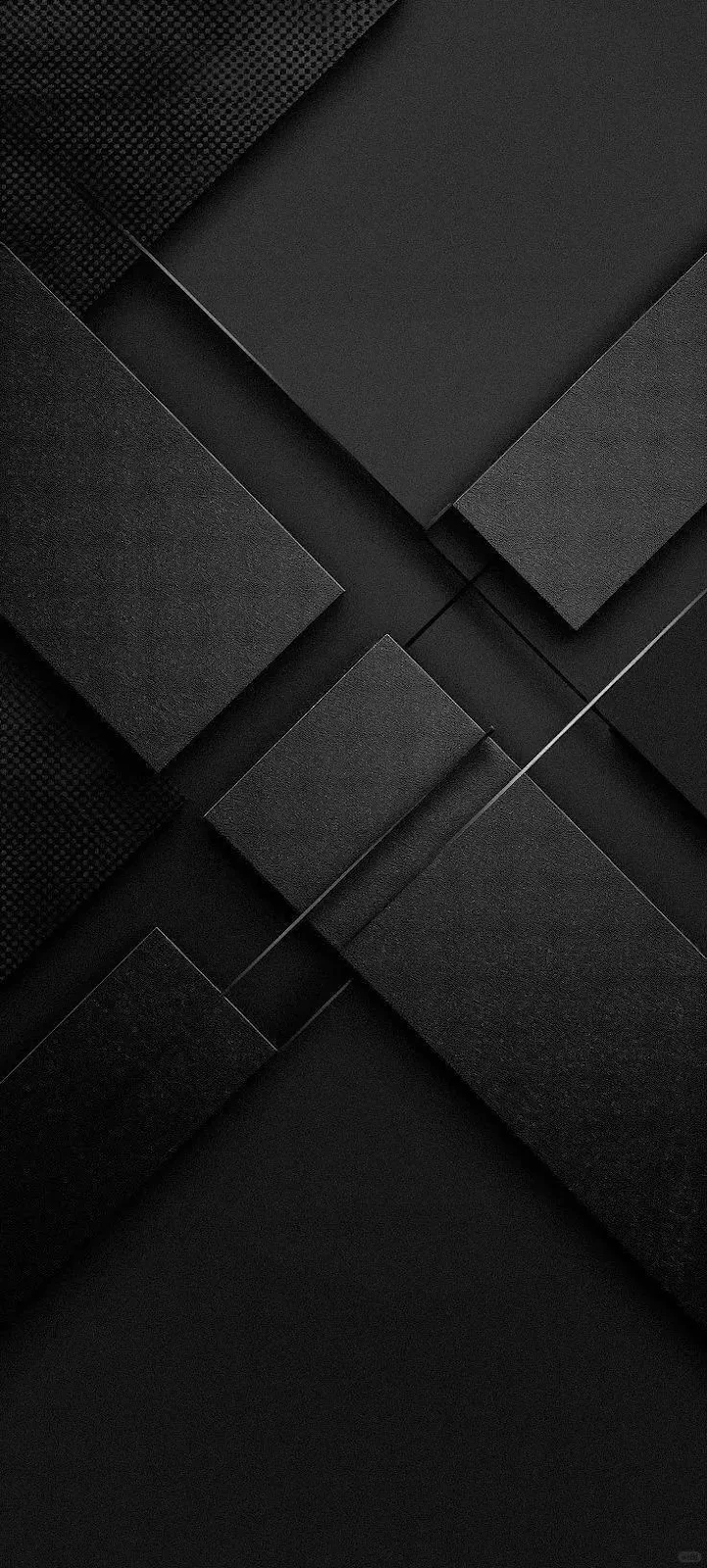 Abstract Black Geometric Layers - Minimalist Digital Art iPhone Wallpaper (736x1632)