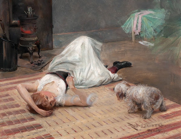 Model having a cigarette 1890