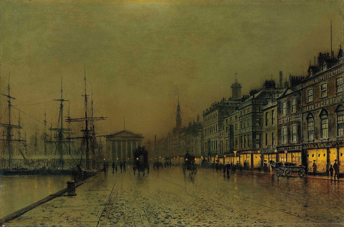 Greenock dockside by night 1892