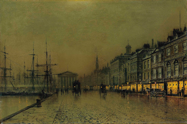 Greenock dockside by night 1892