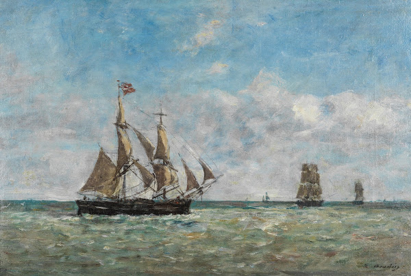 Bateaux de pêche devant Trouville