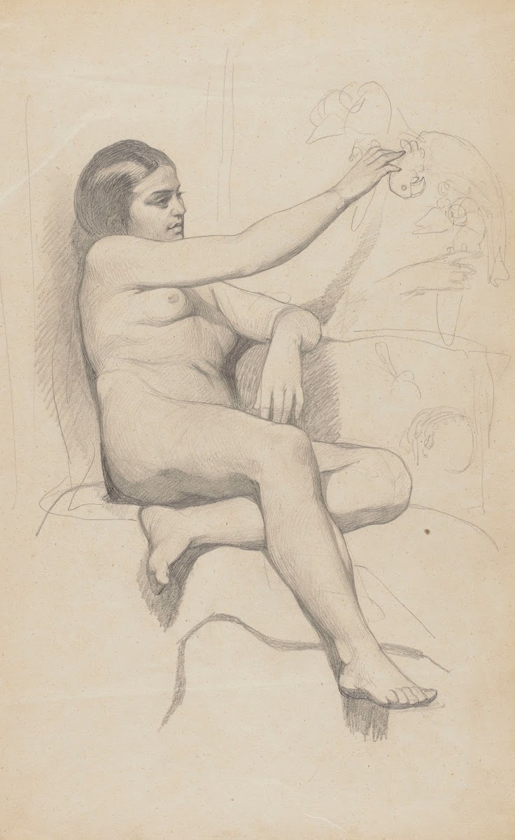 Female Nude with a Parrot 1860